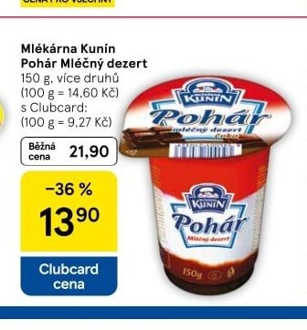 Mlékárna Kunín Pohár Mléčný dezert