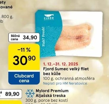 Fjord Sumec velký filet bez kůže