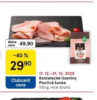 Kostelecké Uzeniny Poctivá šunka