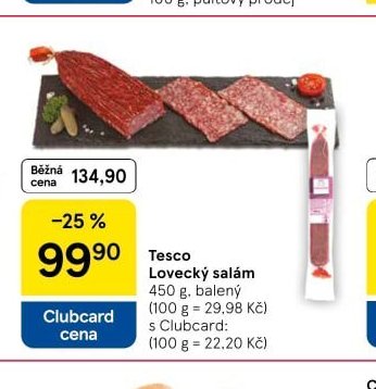Tesco Lovecký salám