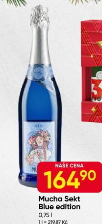 Sekt Blue Edition sec Mucha