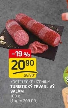 KOSTELECKÉ UZENINY TURISTICKÝ TRVANLIVÝ SALÁM