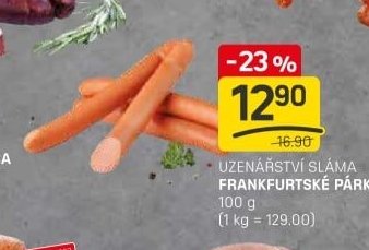 UZENÁŘSTVÍ SLÁMA FRANKFURTSKÉ PÁRKY