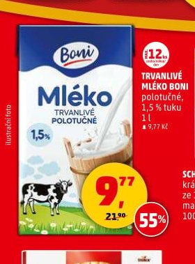 Boni mléko trvanlivé polotučné