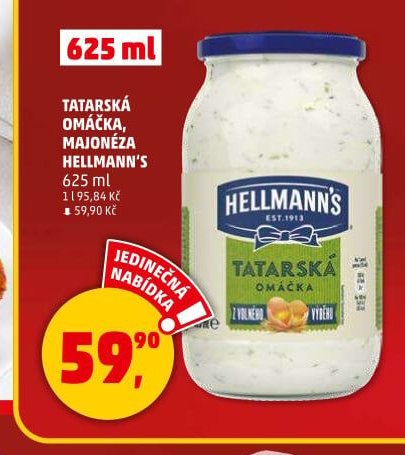 TATARSKÁ OMÁČKA, MAJONÉZA HELLMANN'S 625 ml