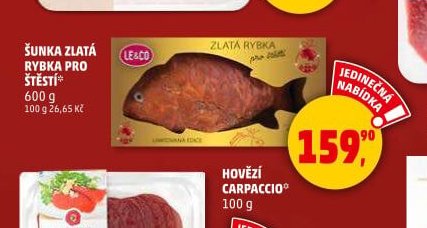 ŠUNKA ZLATÁ RYBKA PRO ŠTĚSTÍ 600 g