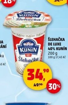 Šlehačka de luxe 40% Kunín