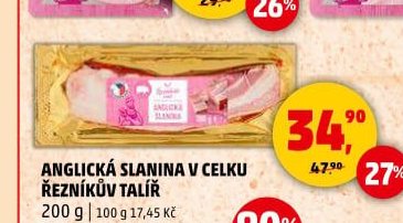 ANGLICKÁ SLANINA V CELKU ŘEZNÍKŮV TALÍŘ 200 g