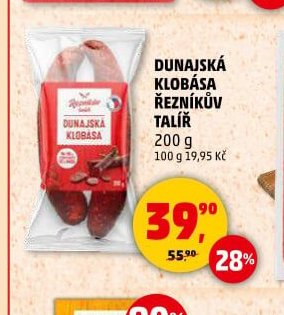 DUNAJSKÁ KLOBÁSA ŘEZNÍKŮV TALÍŘ 200 g
