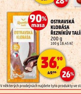 OSTRAVSKÁ KLOBÁSA ŘEZNÍKŮV TALÍŘ 200 g