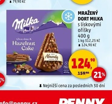 MRAŽENÝ DORT MILKA s lískovými oříšky 400 g