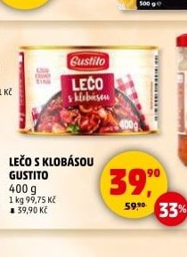 Lečo s klobásou Gustito - Penny Market akcniletaky.com