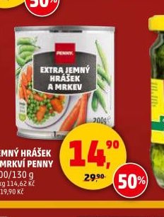 Jemný hrášek s mrkví Penny 200/130 g