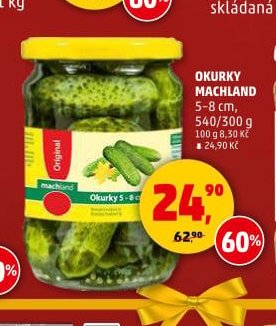 Okurky Machland 5-8 cm, 540/300 g