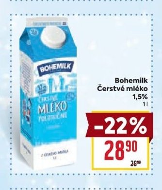 Bohemilk Čerstvé mléko 1,5%