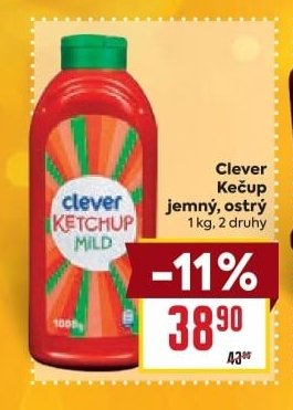 Clever Kečup jemný, ostrý