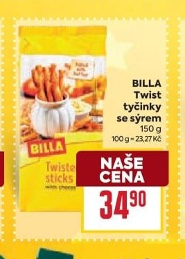 BILLA Twist tyčinky se sýrem - BILLA akcniletaky.com