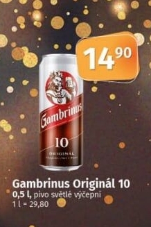 Pivo světlé výčepní Originál 10° Gambrinus