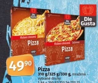 Pizza mražená Dle Gusta