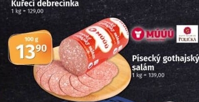 Salám Gothaj Maso uzeniny Písek