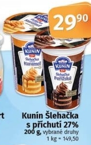 Smetana ke šlehání ochucená Mlékárna Kunín 27%
