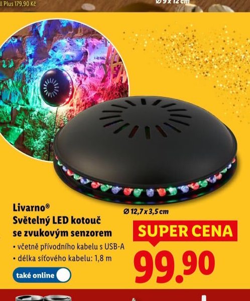 Livarno Světelný LED kotouč se zvukovým senzorem - Lidl akcniletaky.com