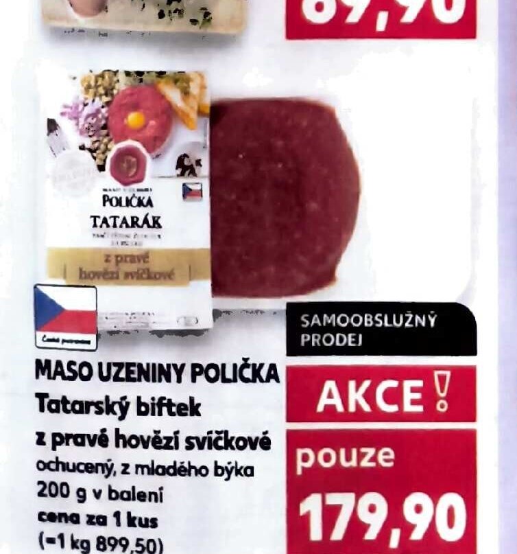 MASO UZENINY POLIČKA Tatarský biftek