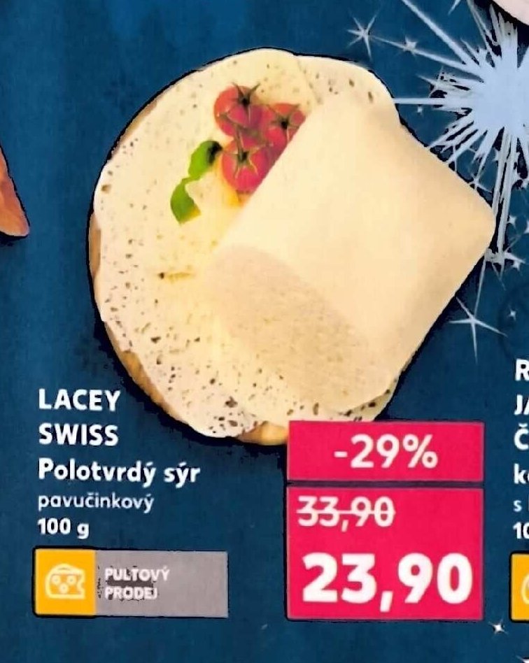 Lacey Swiss Polotvrdý sýr pavučinkový 100 g
