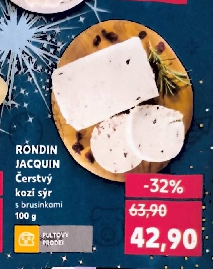 Rondin Jacquin Čerstvý kozí sýr s brusinkami 100 g
