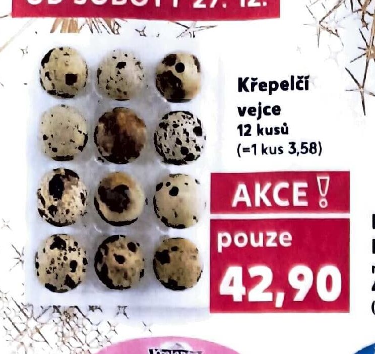 Křepelčí vejce 12 kusů