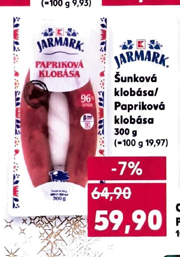 Jarmark Šunková klobása / Papriková klobása