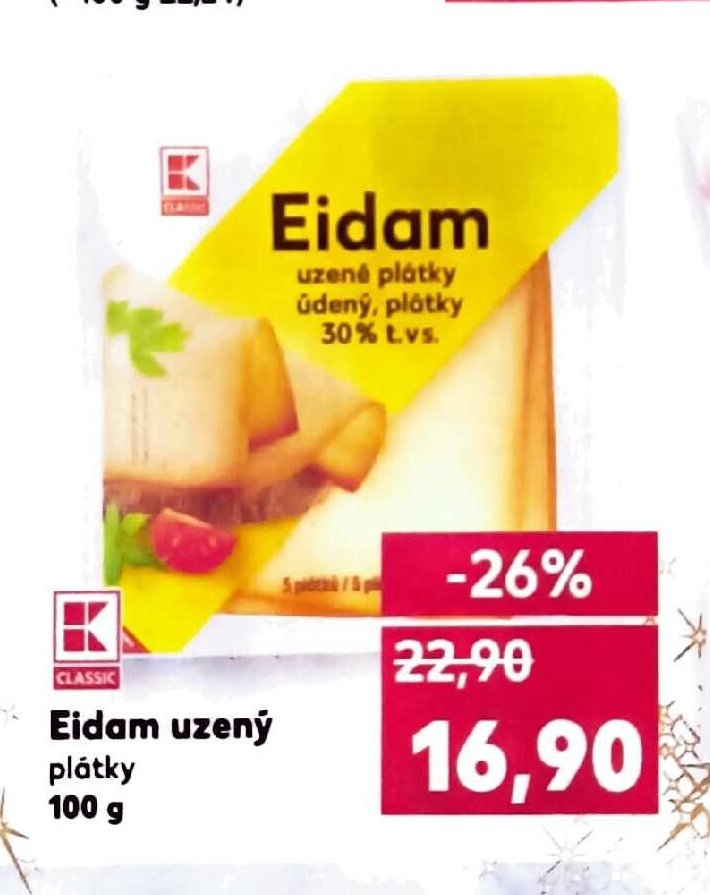 CLASSIC Eidam uzený plátky