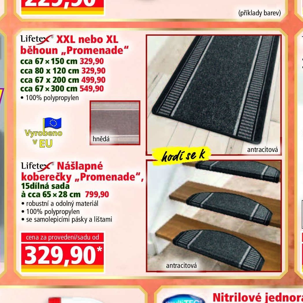 Lifetex XXL nebo XL běhoun „Promenade“ / Nášlapné koberečky