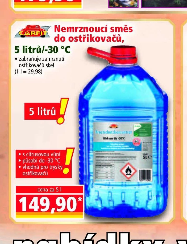 Nemrznoucí směs do ostřikovačů