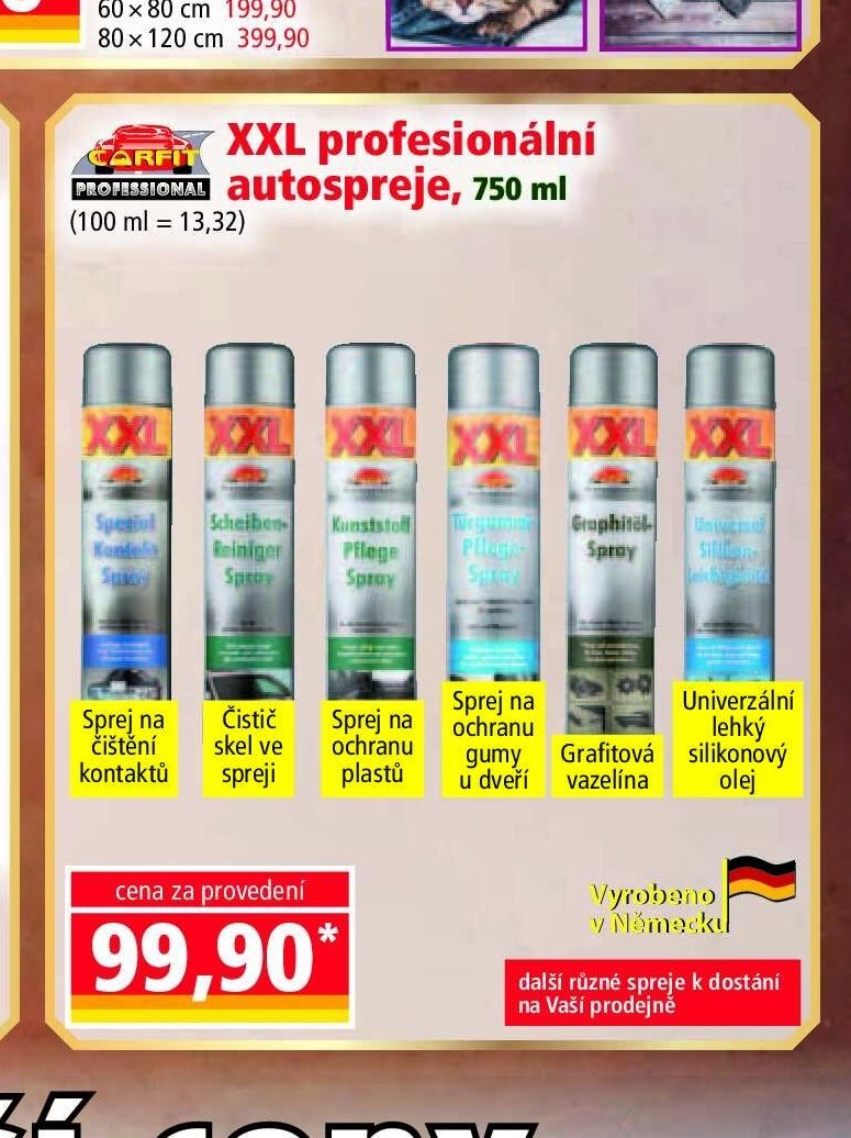 XXL profesionální autospreje