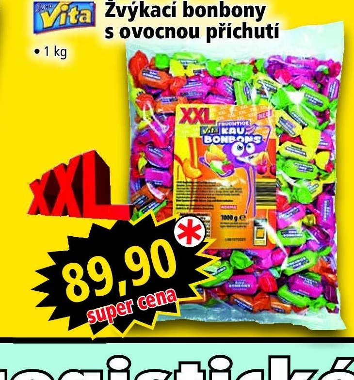 Žvýkací bonbony s ovocnou příchutí
