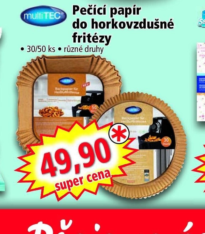 Pečící papír do horkovzdušné fritézy