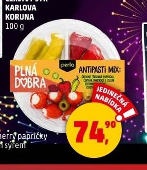 ANTIPASTI zelené, červené a cherry papričky plněné smetanovým sýrem 210 g