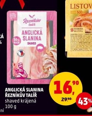 ANGLICKÁ SLANINA ŘEZNÍKŮV TALÍŘ 100 g