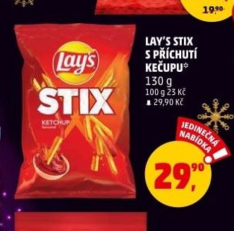 LAY'S STIX S PŘÍCHUTÍ KEČUPU