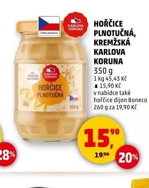 Hořčice plnotučná, kremžská Karlova Koruna