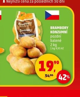 Brambory konzumní pozdní balené 2 kg