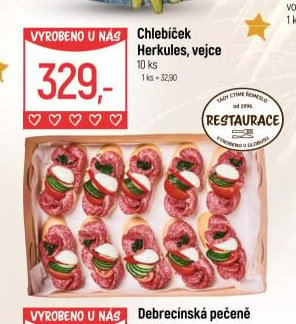 Chlebíček Herkules, vejce
