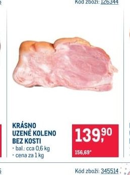 KRÁSNO UZENÉ KOLENO BEZ KOSTI