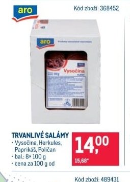 TRVANLIVÉ SALÁMY