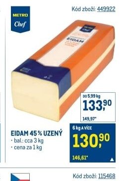 EIDAM 45% UZENÝ