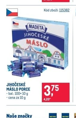 JIHOČESKÉ MÁSLO PORCE
