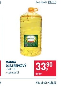 Manka olej řepkový