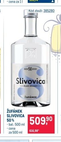 Žufánek Slivovice 50% - Makro akcniletaky.com