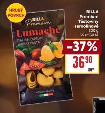 BILLA Premium Těstoviny semolinové